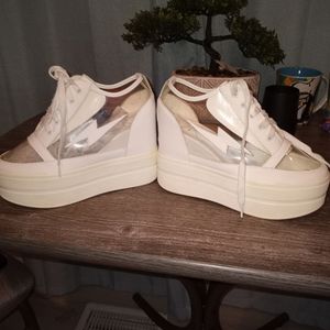 Hot Topic Transparent white platform sneakers